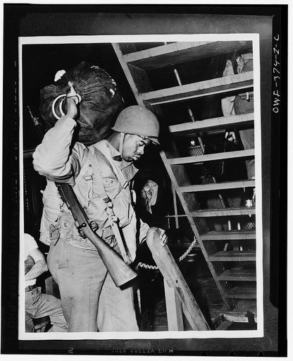 Sergeant Joe Bishop aboard a troop ship, starting to find his quarters
