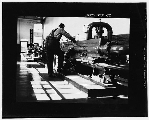 Tulsa, Oklahoma. Pump room at the Great Lakes pipeline station