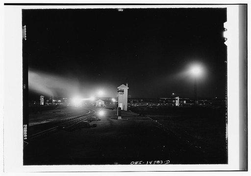 Chicago, Illinois. Work goes on twenty-four hours a day at this Chicago and Northwestern Railroad yard