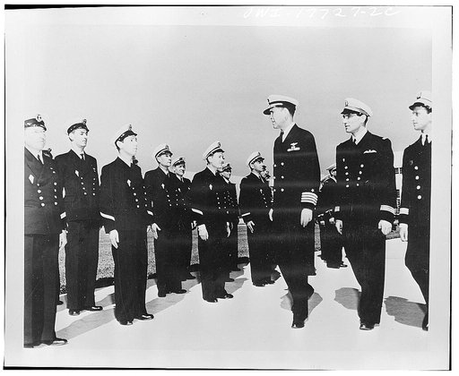 Jacksonville, Florida. Fighting French in review at the United States Naval air station