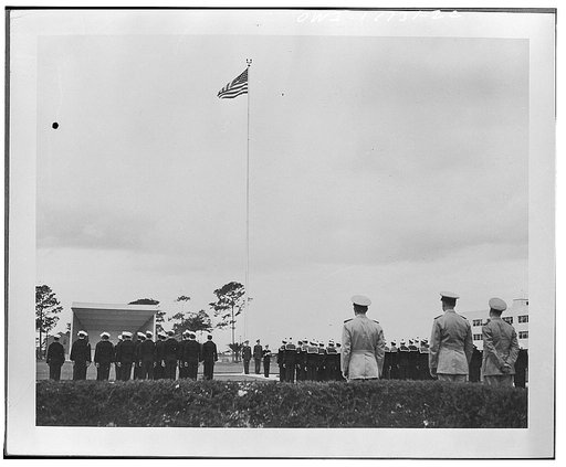 Jacksonville, Florida. Memorial services for Fighting French at the United States Naval air station