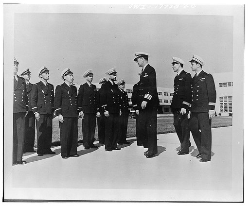 Jacksonville, Florida. Fighting French in review at the United States Naval air station