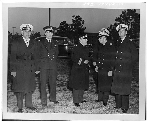 Jacksonville, Florida. Reception of Fighting French officers on their arrival at the United States Naval air station