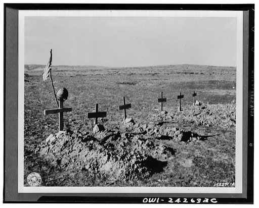 Graves of six American soldiers killed in action in North Africa