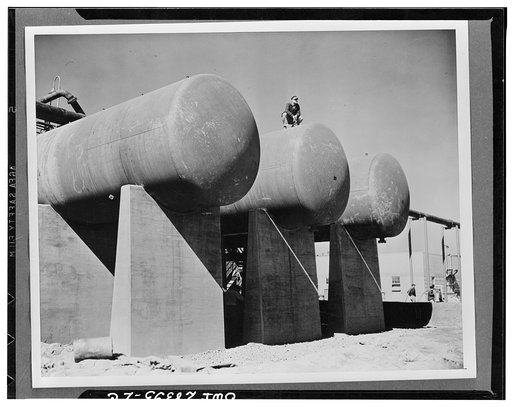 Storage. Butadiene, chief ingredient of synthetic rubber, is stored in nine tanks at the Institute plant operated by the United States Rubber Company at Institute, West Virginia. These tanks will hold butadiene for three days operations, the equivalent of more than 180,000 passenger car tires