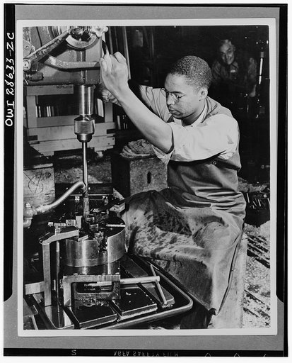 The six plane factories of the Douglas Aircraft Company have been termed an industrial melting pot, since men and women of fifty-eight national origins work side by side in pushing Americas's plane output. S. O. Porter, Douglas director of personnel, recently declared that Negros are doing an outsta