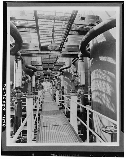Conversion. Converters at one of the four butadiene units at the Institute plant at Institute, West Virginia, where the processing of grain alcohol to butadiene is stored