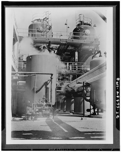 Conversion. Converters at one of the four butadiene units at the Institute plant at Institute, West Virginia, where the processing of grain alcohol to butadiene is stored