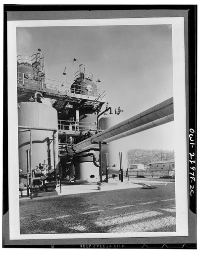 Conversion. Converters at one of the four butadiene units at the Institute plant at Institute, West Virginia, where the processing of grain alcohol to butadiene is stored