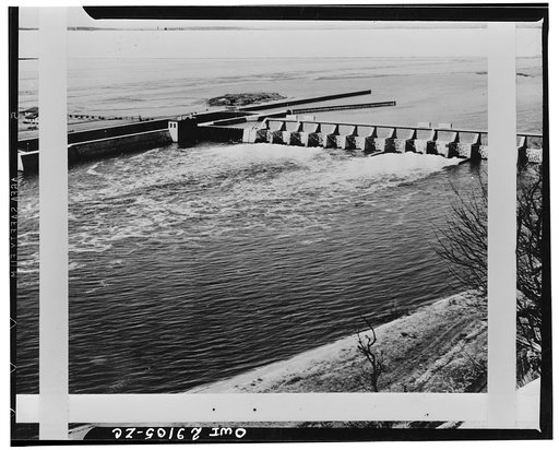 Lock and dam no. 2 looking upstream on the upper Mississippi River