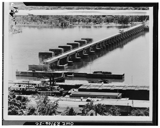 Dam no. 4 looking downstream on the upper Mississipppi River