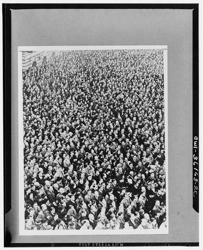 London, England. Crowd on Armistice day