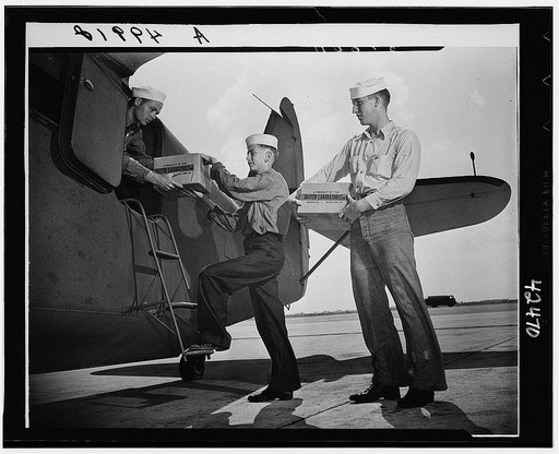 Blood plasma is shipped by plane to the various war fronts