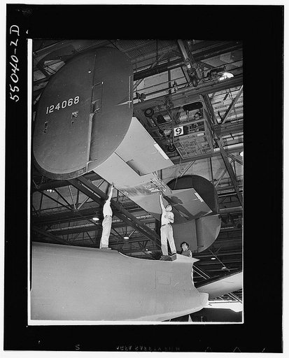 Miscellaneous collection of photographs of aircraft production. Consolidated Transport and other planes