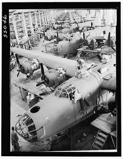 Miscellaneous collection of photographs of aircraft production. Consolidated Transport and other planes