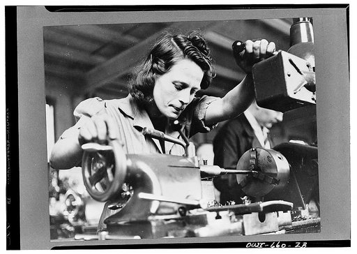 Mary Devlin, a forty-year-old Irish worker in a Bren gun plant