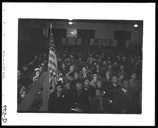 Chicago, Illinois. Ida B. Wells Housing Project. Meeting of the tenants