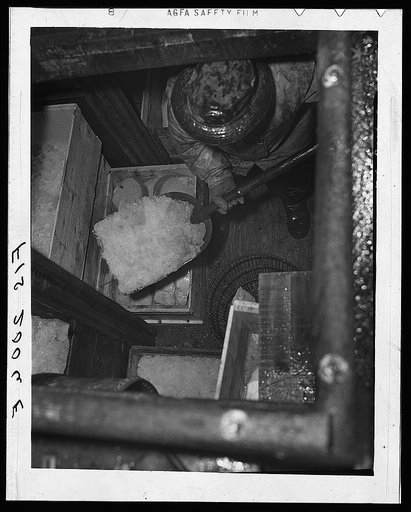 Provincetown, Massachusetts. Aboard the Frances and Marion, a Portuguese drag trawler, fishing off Cape Cod. The ice hold