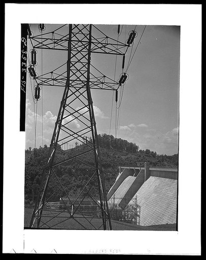Norris Dam, Tennessee. Tennessee Valley Authority. Transmission tower