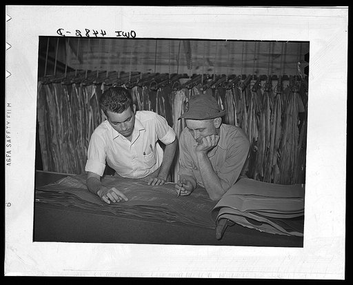 Wilson Dam, Alabama (Tennessee Valley Authority (TVA)). Engineers discuss blueprints