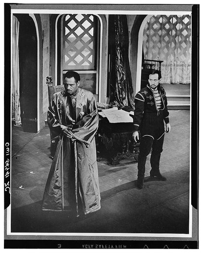 Scene from "Othello," with Paul Robeson (left), Theatre Guild Production, Broadway, 1943-44