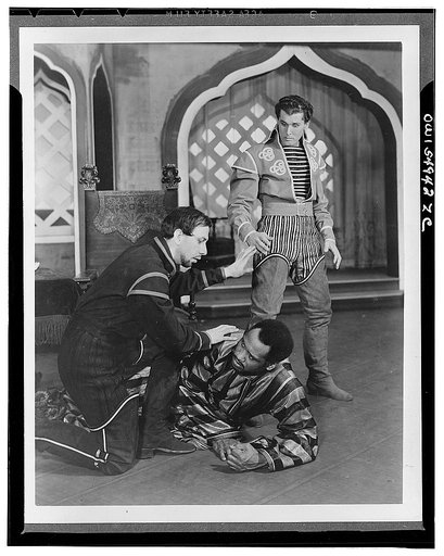 Scene from "Othello" with Paul Robeson (center), Theatre Guild Production, Broadway, 1943-44