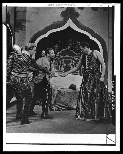 Scene from "Othello" with Paul Robeson, Theatre Guild production, Broadway, 1943-44