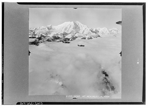 U.S. planes flying over the mountains of Alaska