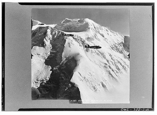 U.S. planes flying over the mountains of Alaska