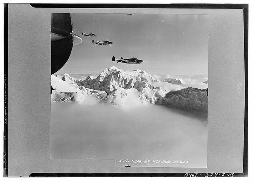 U.S. planes flying over the mountains of Alaska