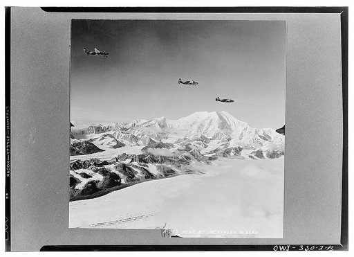U.S. planes flying over the mountains of Alaska