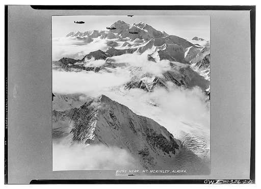 U.S. planes flying over the mountains of Alaska