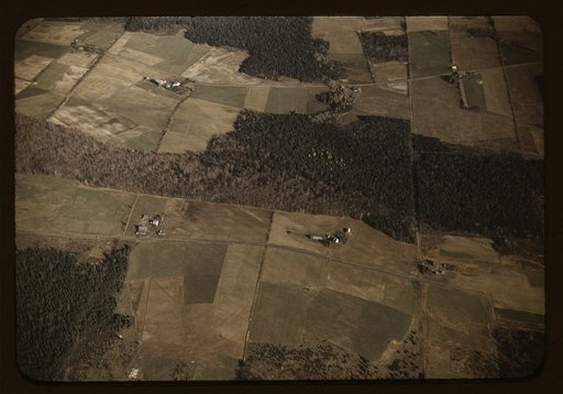 Potato farms showing layout of land and buildings, vicinity of Caribou, Aroostook, Me.