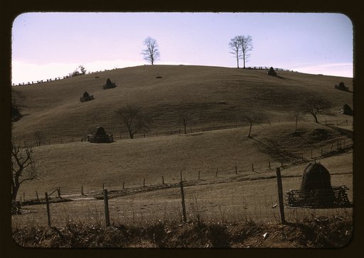 Field of a mountain farm along the Skyline Drive in Virginia