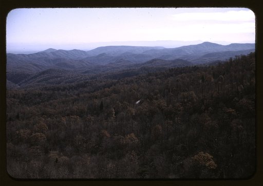 A view of the mountains along the Skyline Drive in Virginia