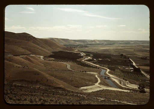 Cherry orchards and irrigation ditch, Emmett, Idaho