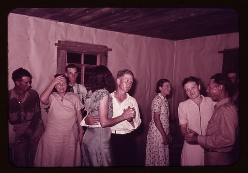 Scene at square dance in rural home in McIntosh County, Oklahoma