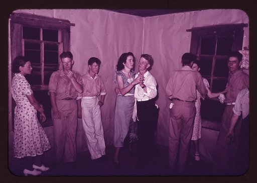 Round dance between squares at dance in McIntosh County, Oklahoma