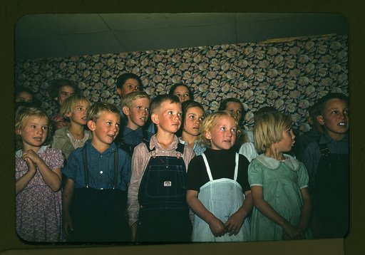 School children singing, Pie Town, New Mexico