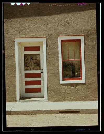 Door and window in a Spanish-American home, Costilla, New Mexico