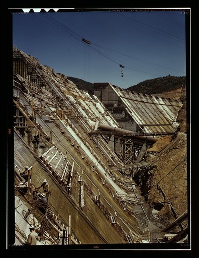 Shasta dam under construction, California
