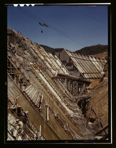 Shasta dam under construction, California