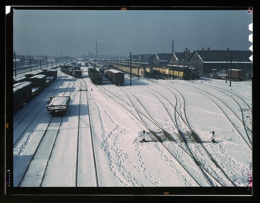 One of the yards of the Chicago and Northwestern [i.e. North Western] Railroad. On the right are three of the west coast streamliners, Chicago, Ill.