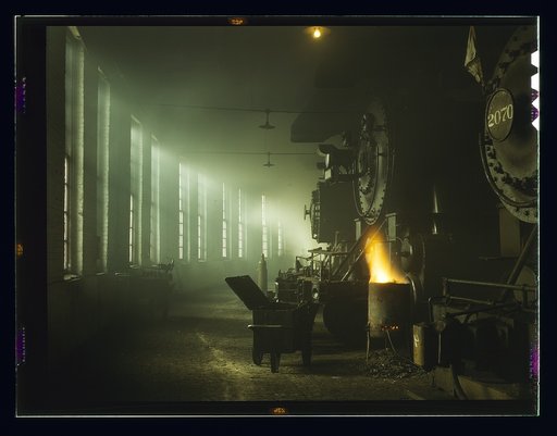 In the roundhouse at a Chicago and Northwestern [i.e. North Western] Railroad yard, Chicago, Ill.