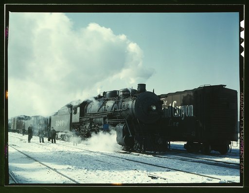 Santa Fe R.R. freight train about to leave for the West Coast from Corwith yard, Chicago, Ill.