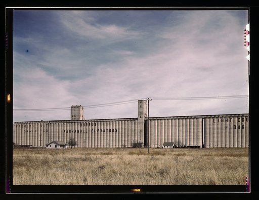 Grain elevators along the route of the Atchison, Topeka, and Santa Fe Railroad, Amarillo, Texas. Santa Fe trip