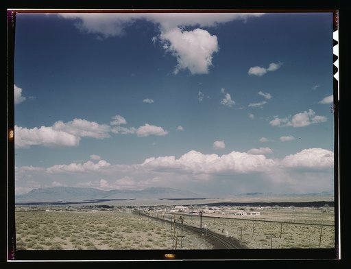 Santa Fe R.R. line going to Albuquerque, New Mexico, past the Isleta Indian reservation, Isleta, N[ew] Mex[ico