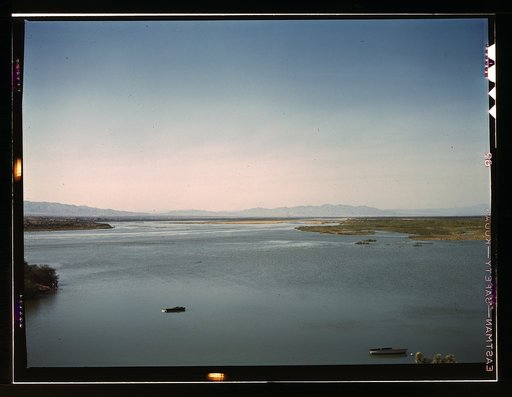 Santa Fe R.R. crosses the Colorado River into California between Topock, Arizona and Beal, California