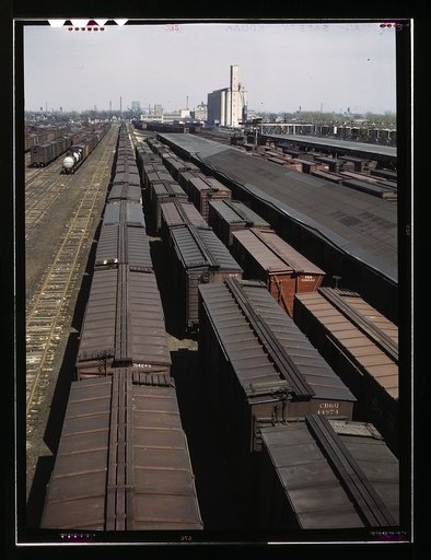 General view of part of the Galewood yard of the Chicago, Milwaukee, St. Paul and Pacific Railroad, Chicago, Ill.