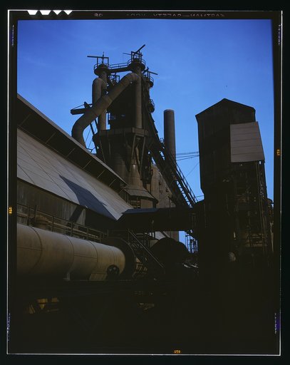 Blast furnace at Carnegie-Illinois Steel Corporation mill in Etna, Pennsylvania